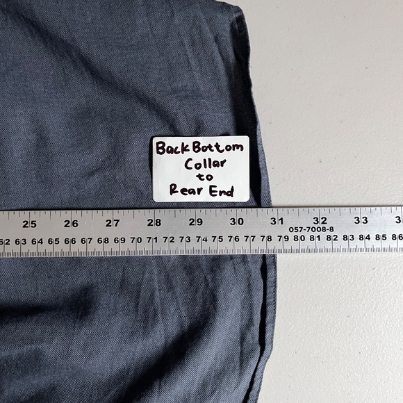 John Varvatos USA Cotton Chambray Snap Button Long Sleeve Shirt - Men's Size XL - Picture 7 of 7